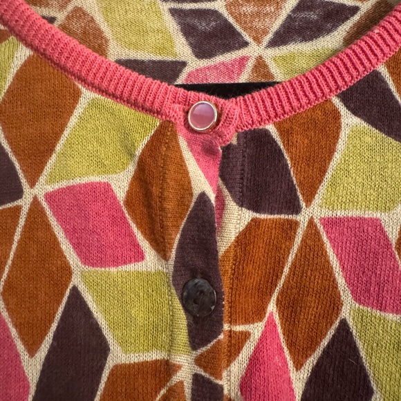 Mali Parmi Geometric Patterned Women's Button up Cardigan Sweater - Picture 8 of 11